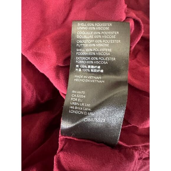 by Anthropologie Toulon Pleated Mini Dress Boho Holiday Burgundy Maroon Size XS - Picture 4 of 12